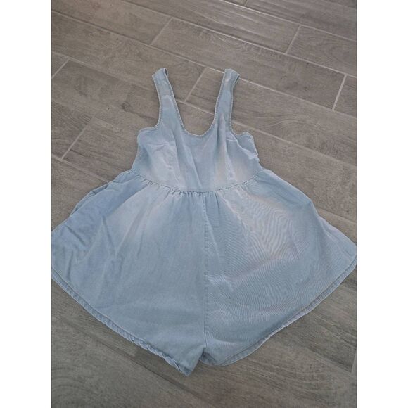Women's One Teaspoon Mini Romper Jumpsuit Denim Chambray Light Wash Blue  Cotton - Picture 1 of 8